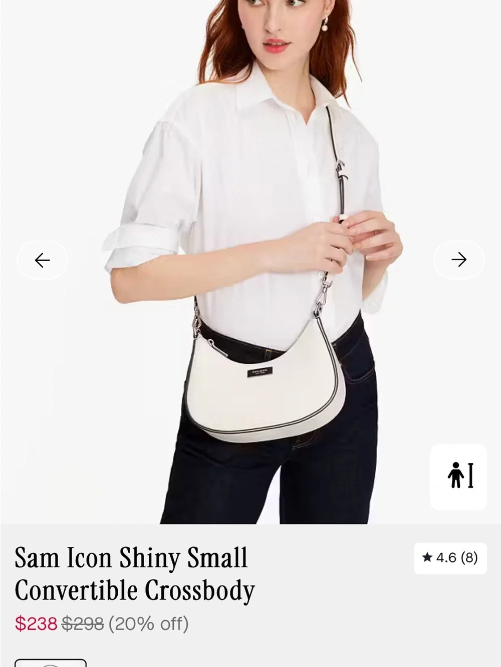 kate spade Cream Leather Crescent Shoulder Bag